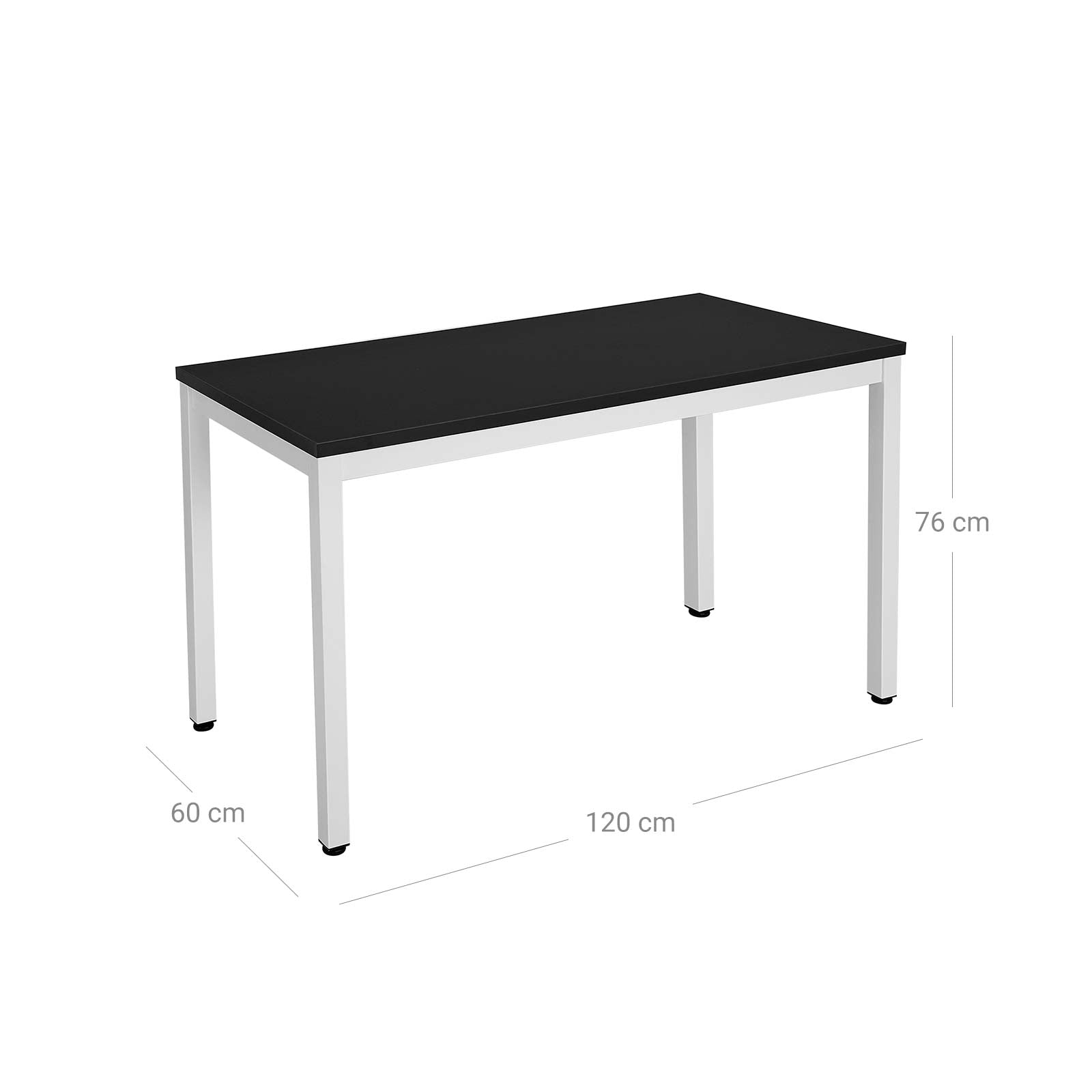 Computer Desk – Wood – Black – Large Desktop and Easy Assembly