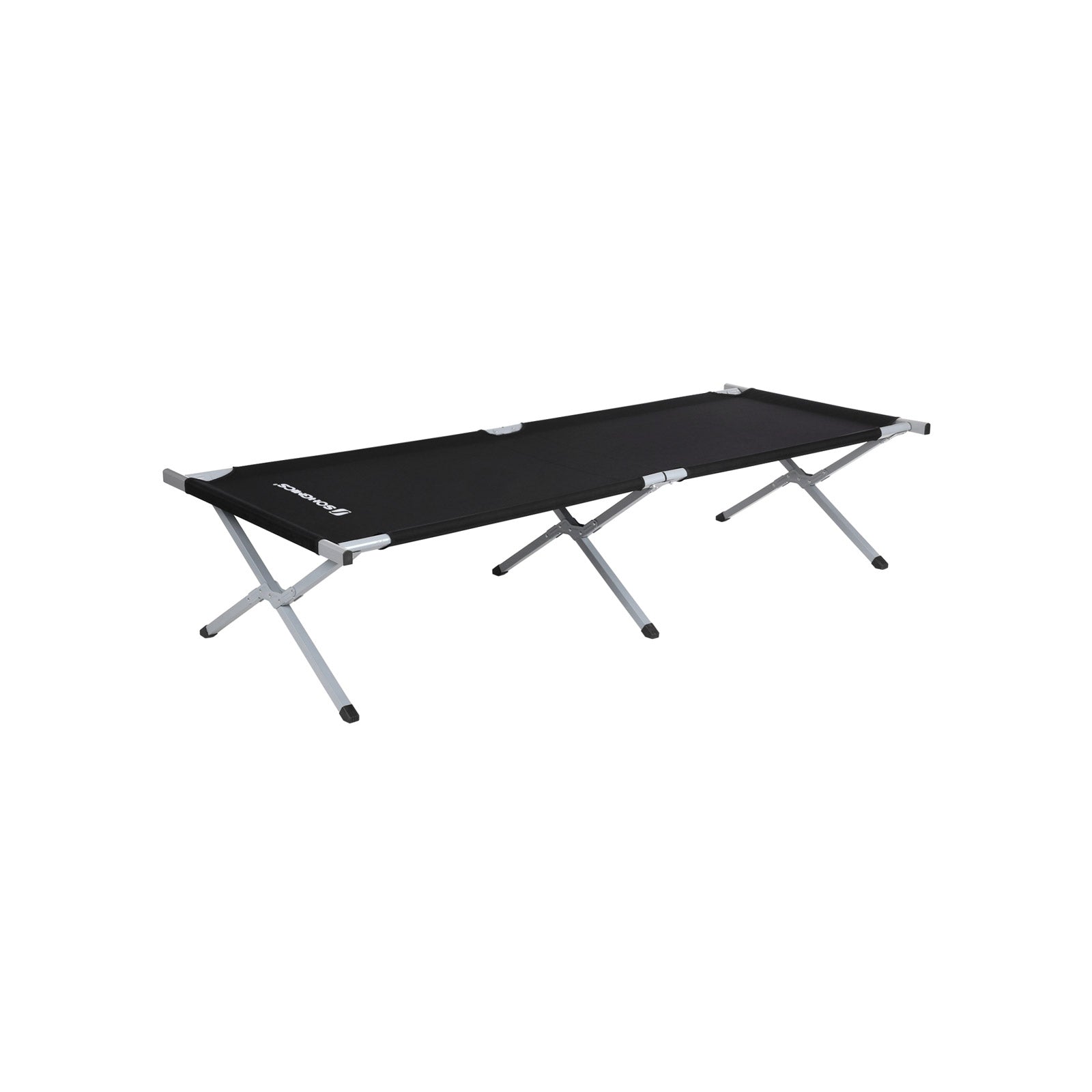 Folding Camping Bed – Metal – Black – TÜV Rheinland Tested 260 kg Load Capacity