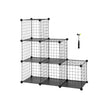 Storage Rack – Metal Wire – Black – Interlocking Design with Plastic Sheets