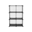 Storage Rack – Metal Wire – Black – Interlocking Design with Plastic Sheets
