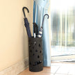 Round Umbrella Stand – Metal – Black – With Hooks and Drip Tray