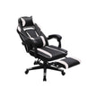 Office Chair – Faux Leather – Black and Red – Ergonomic Design with Footrest and Lumbar Support