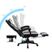 Office Chair – Faux Leather – Black and Red – Ergonomic Design with Footrest and Lumbar Support