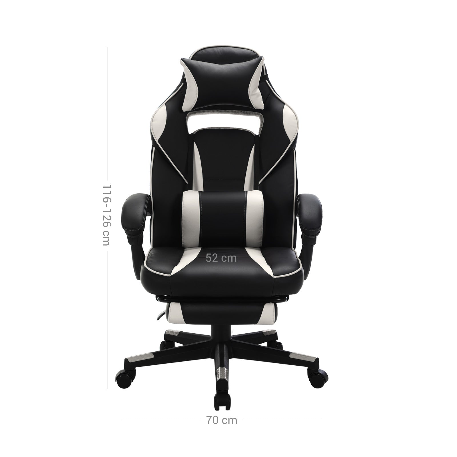 Office Chair – Faux Leather – Black and Red – Ergonomic Design with Footrest and Lumbar Support