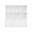 Bookcase – Wooden – White – Freestanding Display Shelf with 3 Bottom Cabinets