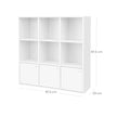 Bookcase – Wooden – White – Freestanding Display Shelf with 3 Bottom Cabinets