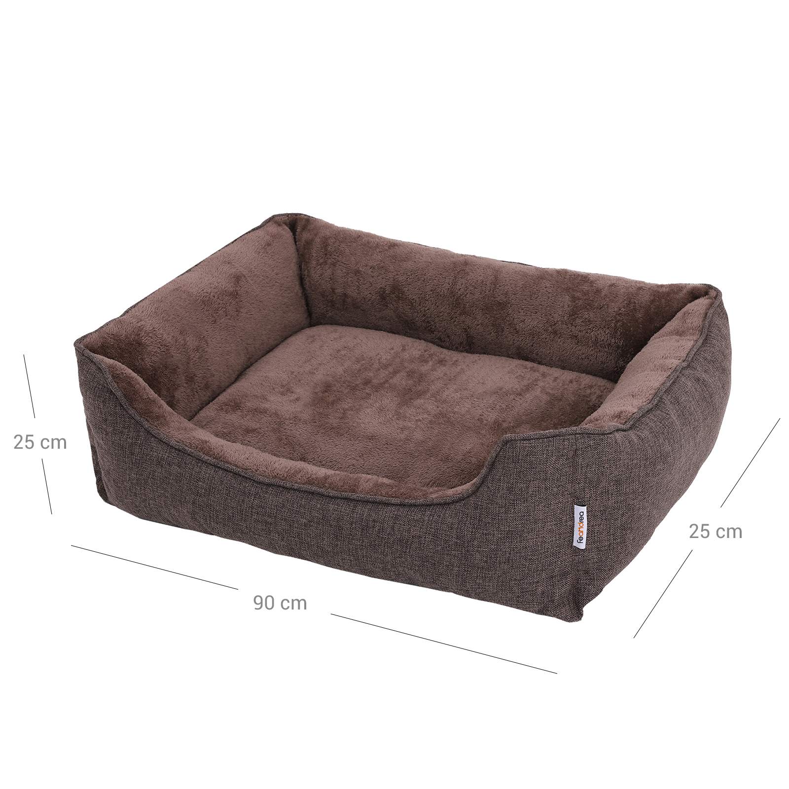 Dog Sofa Bed – Fabric – Brown – Large Washable with Removable Cover