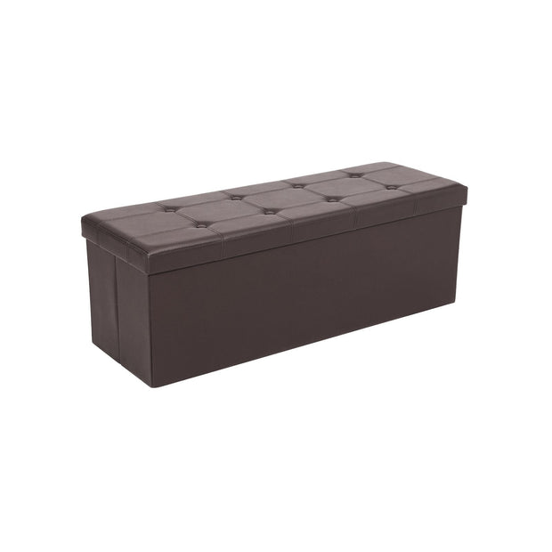 Storage Ottoman Bench – Fabric – Brown – Large Capacity with Max Load 300 kg
