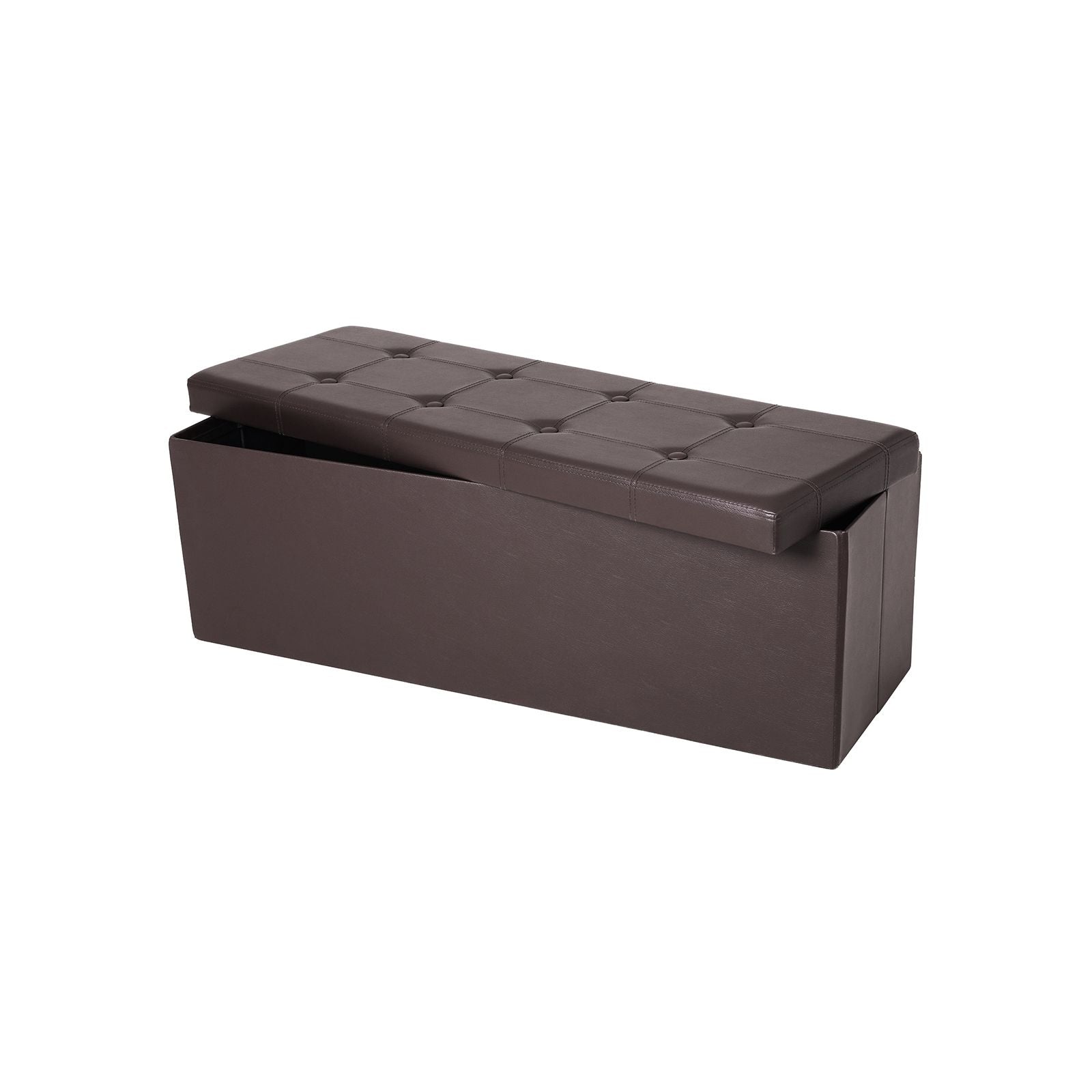 Storage Ottoman Bench – Fabric – Brown – Large Capacity with Max Load 300 kg