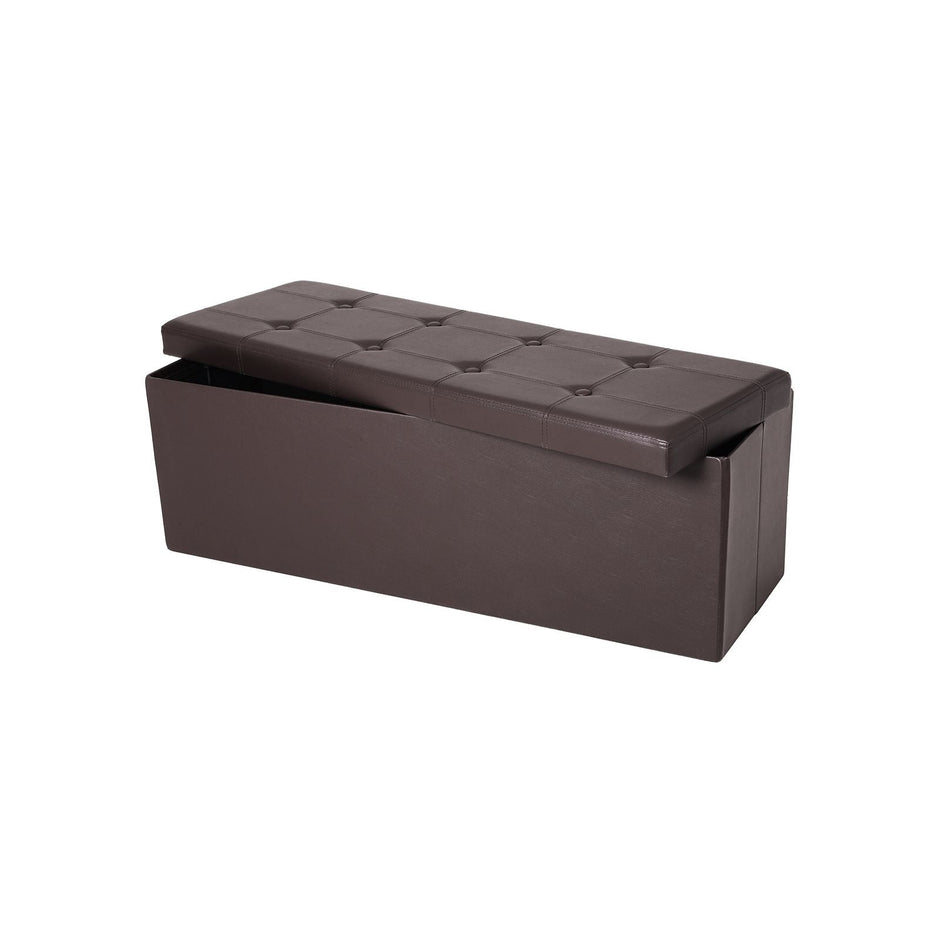 Storage Ottoman Bench – Fabric – Brown – Large Capacity with Max Load 300 kg