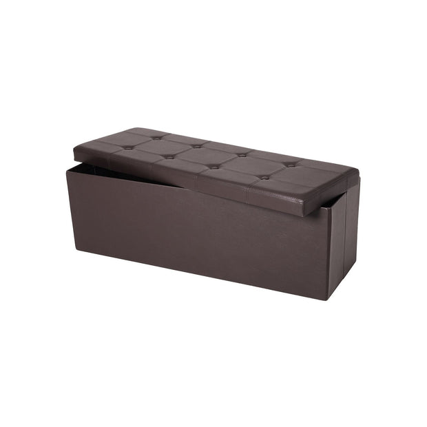 Storage Ottoman Bench – Fabric – Brown – Large Capacity with Max Load 300 kg