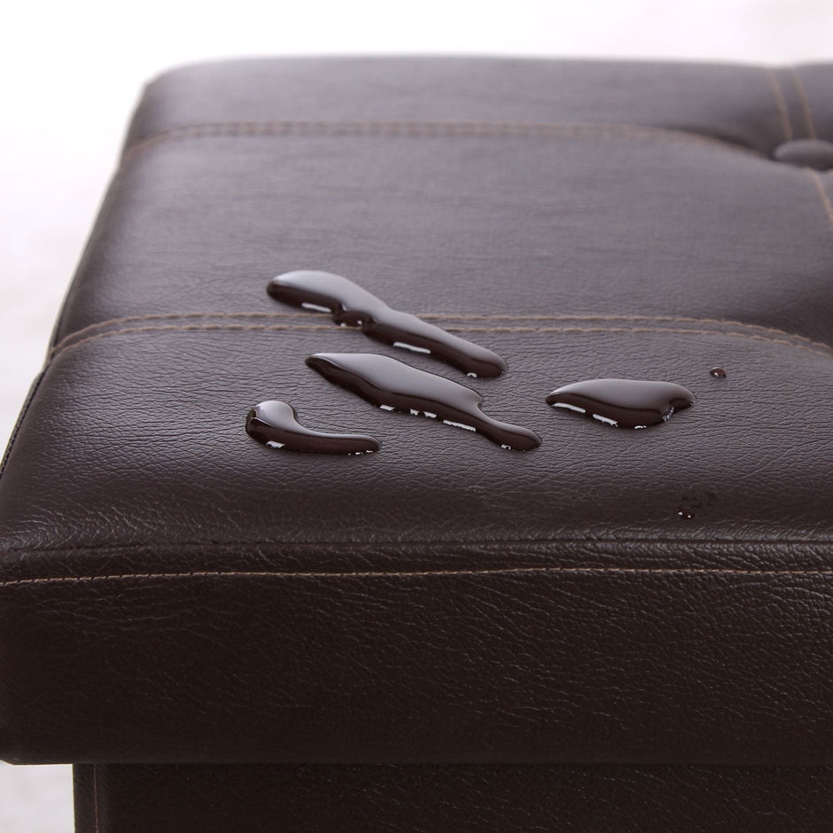 Storage Ottoman Bench – Fabric – Brown – Large Capacity with Max Load 300 kg