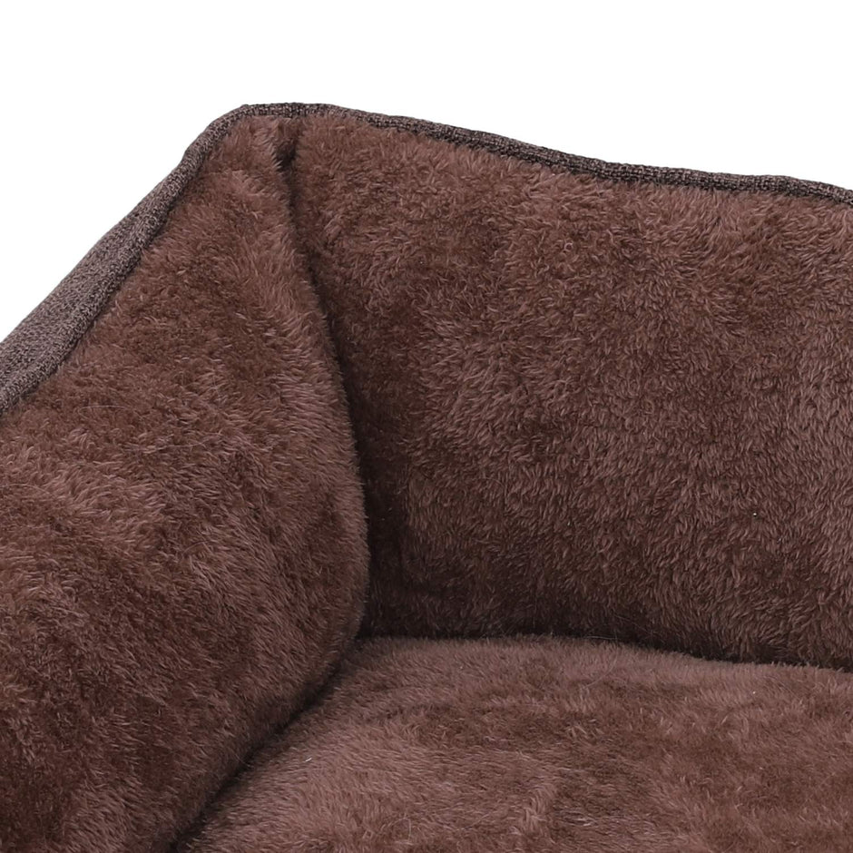 Dog Bed – Fabric – Brown – Washable with Removable Cover