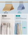 Pack of 50 Velvet Baby Hangers – Velvet – Pale Blue – Non-Slip Design with Rose Gold Hooks