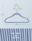 Pack of 50 Velvet Baby Hangers – Velvet – Pale Blue – Non-Slip Design with Rose Gold Hooks