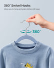 Pack of 50 Velvet Baby Hangers – Velvet – Pale Blue – Non-Slip Design with Rose Gold Hooks