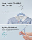 Pack of 50 Velvet Baby Hangers – Velvet – Pale Blue – Non-Slip Design with Rose Gold Hooks