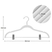 Pants Hangers – Velvet – White – Adjustable Clips, Heavy-Duty, Space-Saving (12-Pack)