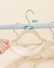 Velvet Hangers – Velvet – Beige – Space-Saving, Non-Slip with Tie Bar and 360° Swivel Hook, Set of 20