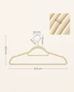 Velvet Hangers – Velvet – Beige – Space-Saving, Non-Slip with Tie Bar and 360° Swivel Hook, Set of 20