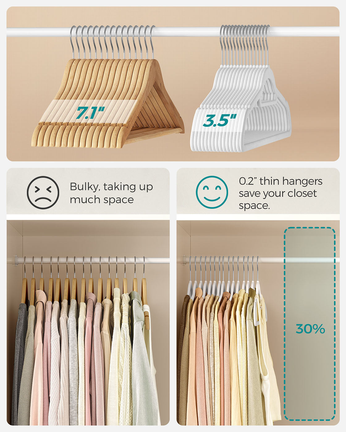 Ultra Thin Velvet Hangers – Velvet – Black – Space Saving Non-Slip Design with Tie Organizer and 360 Degree Swivel Hook, 20 Pack