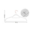 Non-Slip Velvet Clothes Hangers – Velvet – White – 30-Pack with Rose Gold Swivel Hooks