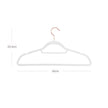 Non-Slip Velvet Clothes Hangers – White – 50 Pack – Space Saving Design with Rose Gold Swivel Hook