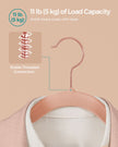 Set of 50 Velvet Hangers – Velvet – Pink and Rose Gold – 360° Swivel Hooks, Thin and Durable
