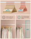 Set of 50 Velvet Hangers – Velvet – Pink and Rose Gold – 360° Swivel Hooks, Thin and Durable