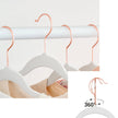 Set of 20 Velvet Hangers – White – 360° Swivel Hooks – Thin and Durable