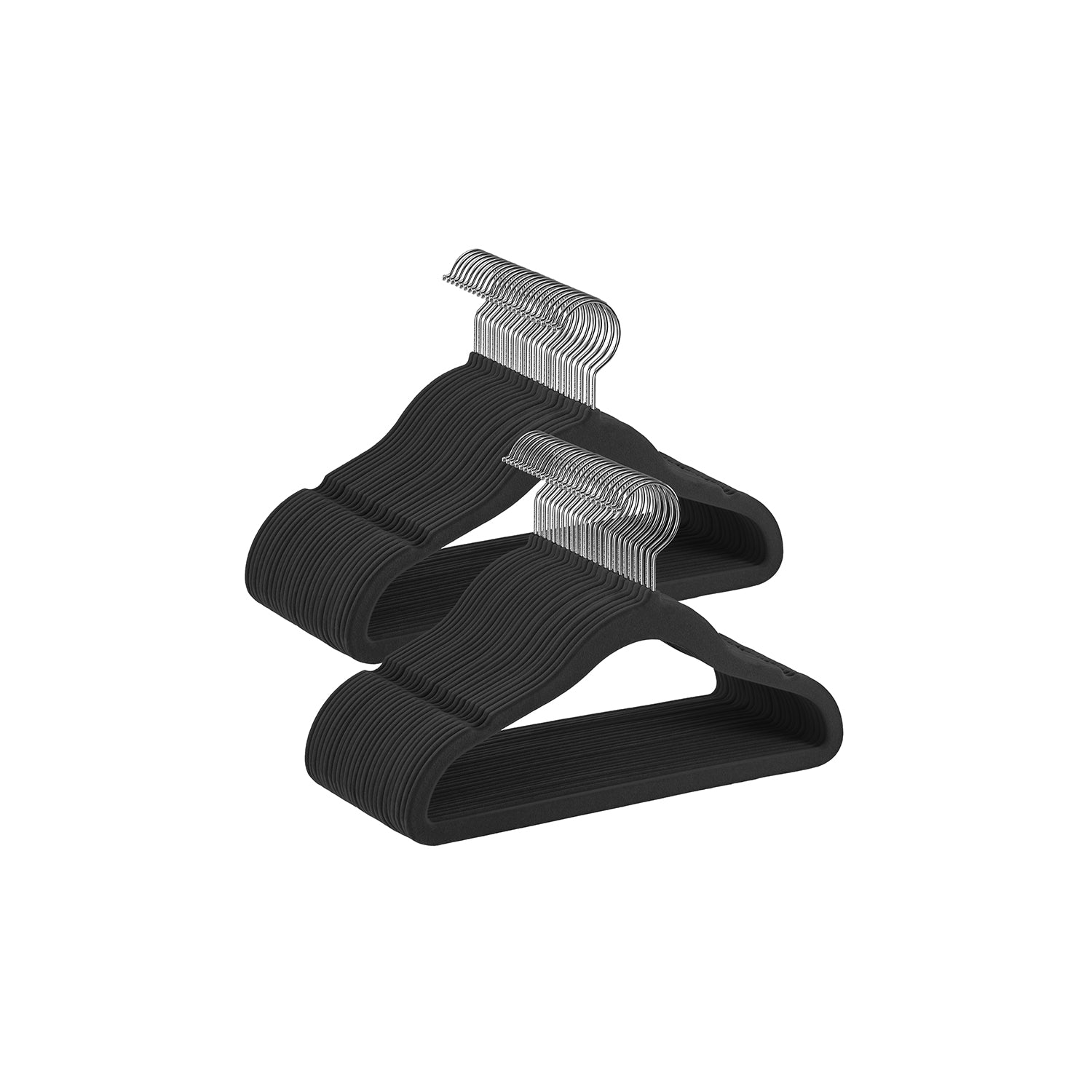 Pack of 50 Velvet Baby Hangers – Ink Black – Non-Slip Design with Silver Hooks