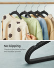 Pack of 50 Velvet Baby Hangers – Ink Black – Non-Slip Design with Silver Hooks