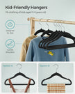 Pack of 50 Velvet Baby Hangers – Ink Black – Non-Slip Design with Silver Hooks