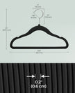 Pack of 50 Velvet Baby Hangers – Ink Black – Non-Slip Design with Silver Hooks