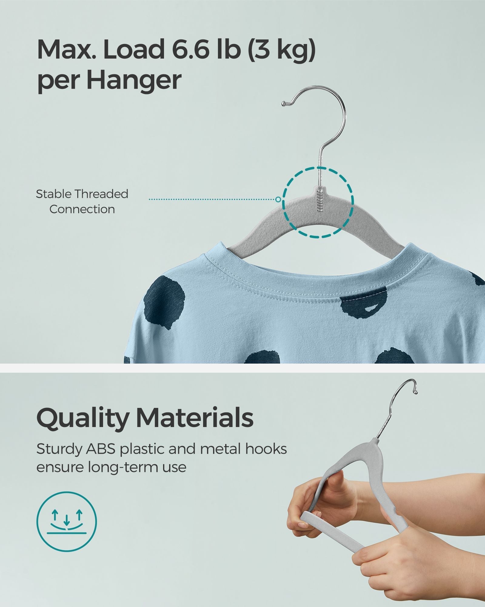 Pack of 50 Velvet Baby Hangers – Velvet – Dove Grey – Non-Slip Design with Rose Gold Hooks