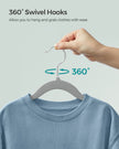 Pack of 30 Velvet Baby Hangers – Velvet – Dove Grey – Non-Slip Design