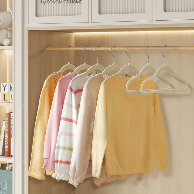 Velvet Baby Hangers – Sand Beige – Pack of 50 – Non-Slip Design