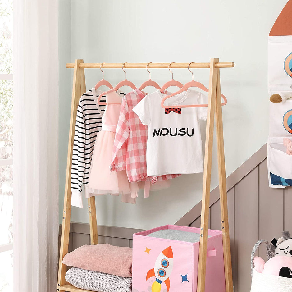 Baby Hangers – Velvet – Light Pink – Pack of 50 with Rose Gold Hooks