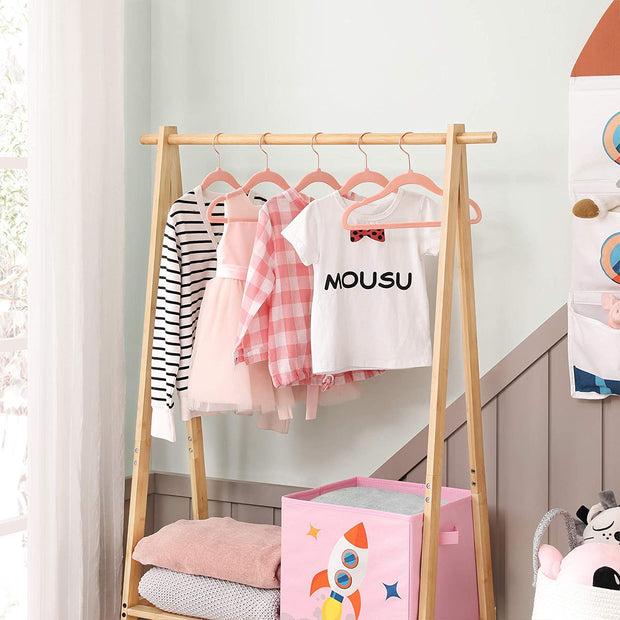 Baby Hangers – Velvet – Light Pink – Pack of 50 with Rose Gold Hooks