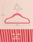 Pack of 50 Velvet Baby Hangers – Velvet – Strawberry Red – Non-Slip Design with Rose Gold Hooks