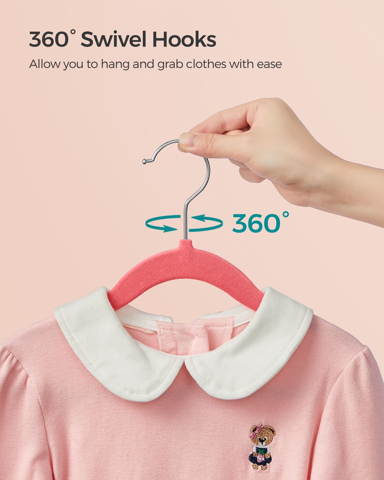 Pack of 50 Velvet Baby Hangers – Velvet – Strawberry Red – Non-Slip Design with Rose Gold Hooks