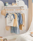 Set of 50 Velvet Small Hangers – White – Non-Slip – Designed for Children's Clothing with Rose Gold Hooks