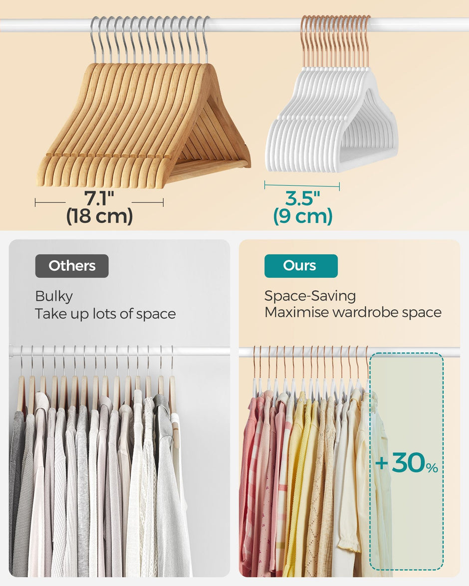 Pack of 30 Velvet Baby Hangers – Velvet – Cloud White – Non-Slip Design