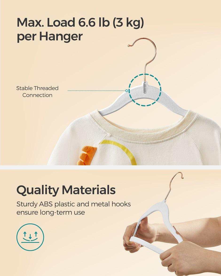 Pack of 30 Velvet Baby Hangers – Velvet – Cloud White – Non-Slip Design