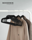 Velvet Hangers – Velvet – Ink Black – Non-Slip Design with Shoulder Notches and Trouser Bar – Pack of 20