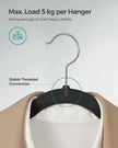 Velvet Hangers – Velvet – Ink Black – Non-Slip Design with Shoulder Notches and Trouser Bar – Pack of 20