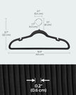 Velvet Hangers – Velvet – Ink Black – Non-Slip Design with Shoulder Notches and Trouser Bar – Pack of 20