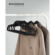 Velvet Hangers – Black – Non-Slip Design with Shoulder Notches and Trouser Bar – 30-Pack