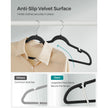 Velvet Hangers – Black – Non-Slip Design with Shoulder Notches and Trouser Bar – 30-Pack