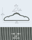 Velvet Coat Hangers – Velvet – Dove Gray – Non-Slip with Shoulder Notches and Trouser Bar, Space-Saving Design